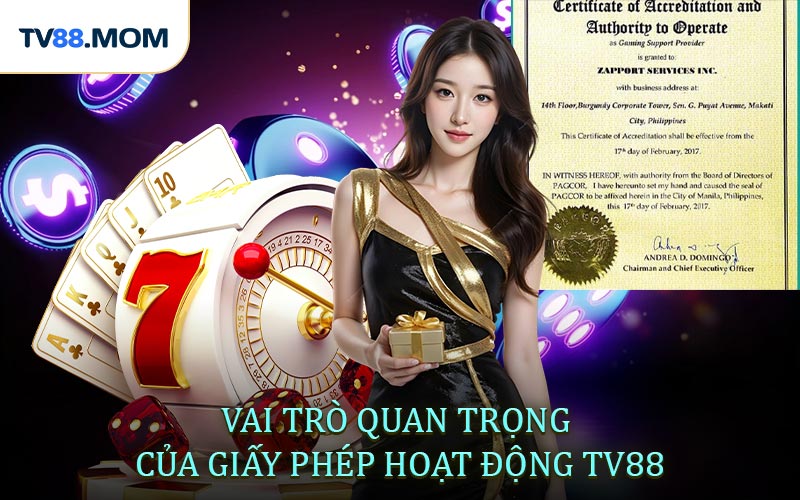 Vai trò quan trọng của gấy phép hoạt động TV88